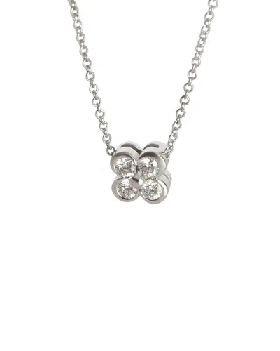 Pre-owned Tiffany & Co . Lace 0.18 Ct. Tw. Diamond Pendant (authentic Pre-loved) In Silver