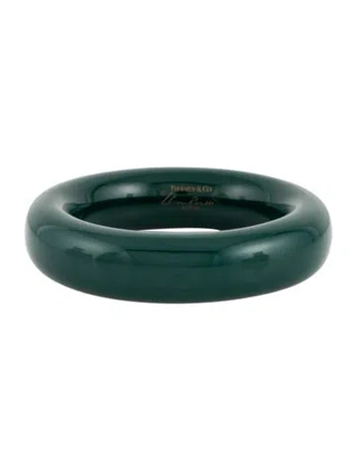 Pre-owned Tiffany & Co Lacquer Bangle Bracelet, 7.75" In Green
