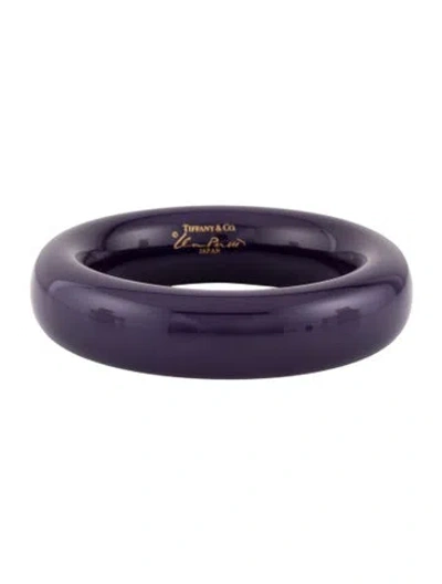 Pre-owned Tiffany & Co Lacquer Wood Bangle, 8" In Purple