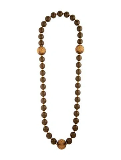 Pre-owned Tiffany & Co Lacquered Wood Zellige Bead Necklace, 34" In Multi