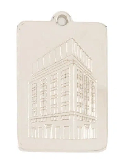 Pre-owned Tiffany & Co Landmark Store Nyc Tag Ornament In Silver