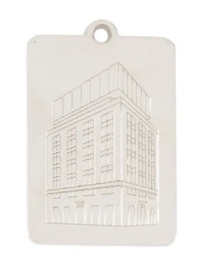 Pre-owned Tiffany & Co Landmark Store Nyc Tag Ornament In Silver