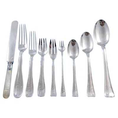 Pre-owned Tiffany & Co Lap Over Edge Plain By . Sterling Silver Flatware Set Service 108 Pc