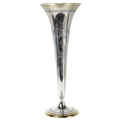 Pre-owned Tiffany & Co Large Antique 20" . Sterling Silver Trumpet Flower Vase