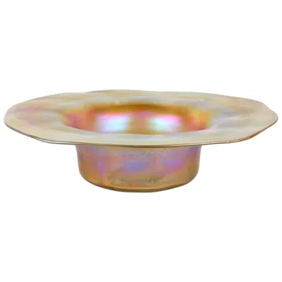 Pre-owned Tiffany & Co Large Antique Tiffany Favrile Art Glass Bowl In Sand