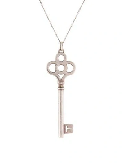 Pre-owned Tiffany & Co Large Crown Key Pendant Necklace, 16.25" In Multi