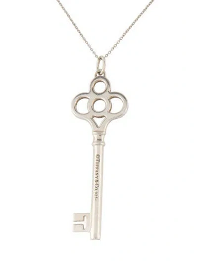 Pre-owned Tiffany & Co Large Crown Key Pendant Necklace, 18" In Multi
