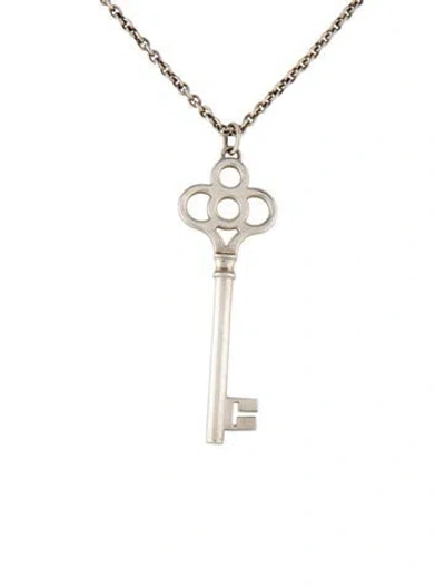Pre-owned Tiffany & Co Large Crown Key Pendant Necklace, 18" In Multi