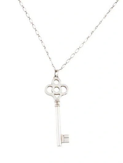 Pre-owned Tiffany & Co Large Crown Key Pendant Necklace, 24" In Multi