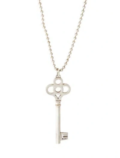 Pre-owned Tiffany & Co Large Crown Key Pendant Necklace, 34" In Multi