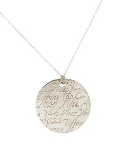 Pre-owned Tiffany & Co Large Disc Pendant Necklace, 18" In Multi