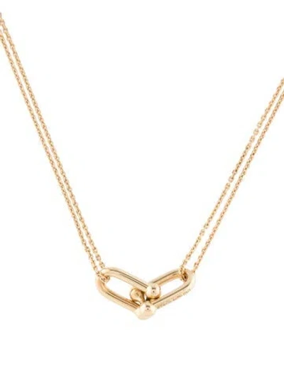Pre-owned Tiffany & Co Large Double Link Pendant Necklace, 16" In Multi