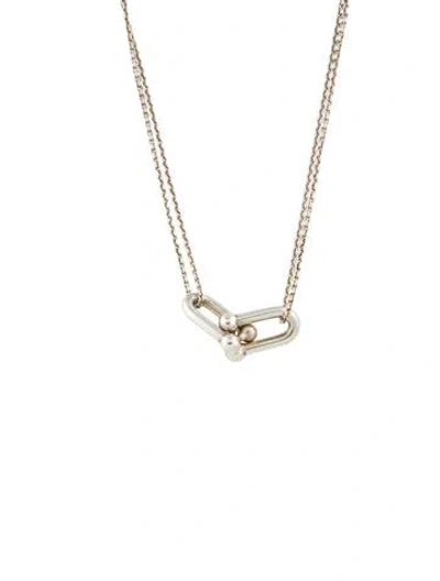 Pre-owned Tiffany & Co Large Double Link Pendant Necklace, 16" In Multi
