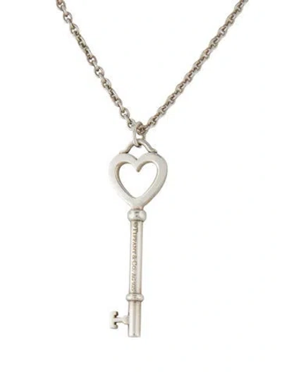 Pre-owned Tiffany & Co Large Heart Key Pendant Necklace, 20" In Multi