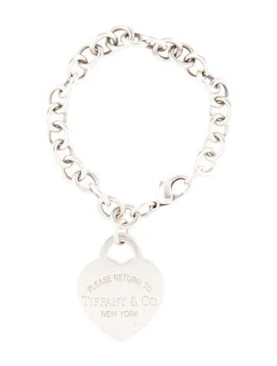 Pre-owned Tiffany & Co Large Heart Tag Charm Link Bracket, 7" In Multi