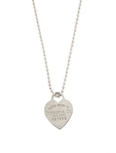 Pre-owned Tiffany & Co Large Heart Tag Pendant Necklace, 34" In Multi