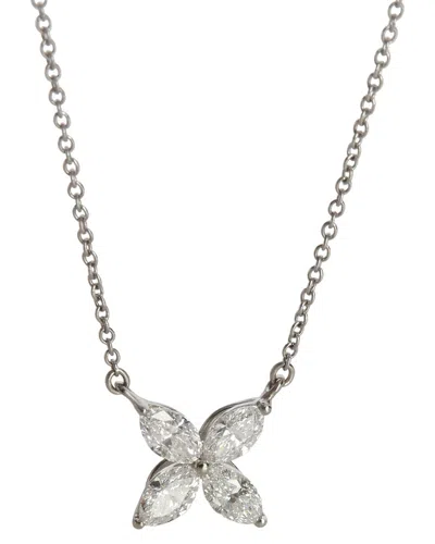 Pre-owned Tiffany & Co . Large Model Victoria 0.81 Ct. Tw. Diamond Pendant (authentic  Pre-loved) In Silver