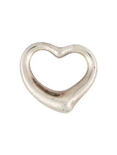 Pre-owned Tiffany & Co Large Open Heart Pendant, 1.25" In Multi