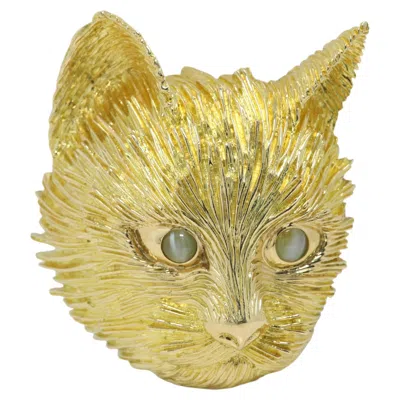 Pre-owned Tiffany & Co Large  Wild Cat Pendant Brooch Pin 18k In Multi