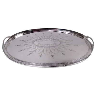 Pre-owned Tiffany & Co Large Tiffany Edwardian Regency Sterling Silver Tea Tray
