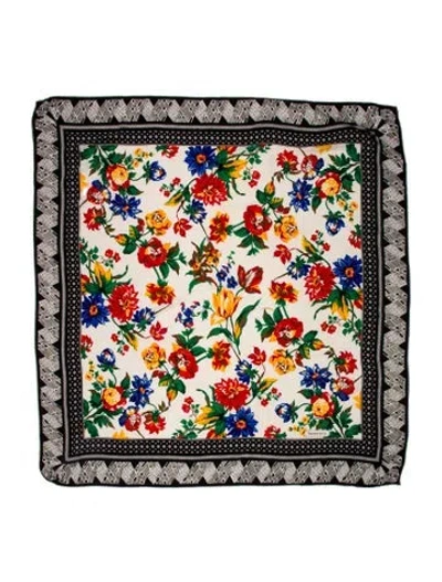 Pre-owned Tiffany & Co Le Paradis Du Roy Floral Print Scarf In Black