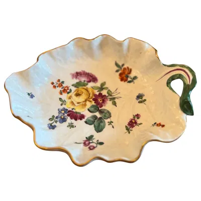 Pre-owned Tiffany & Co Le Tallec For Mpany Private Stock Organic Leaf Form Porcelain Dish In Sand