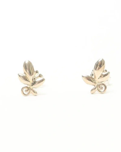 Tiffany & Co Leaf Rhinestone Earrings In Gold