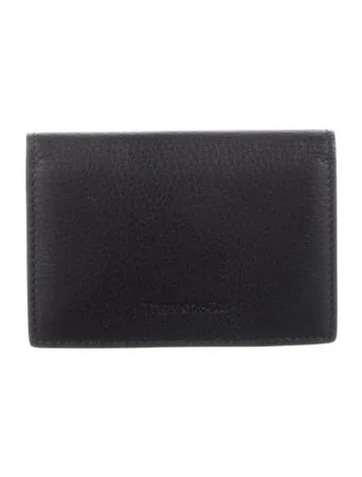 Pre-owned Tiffany & Co Leather Bifold Wallet In Black