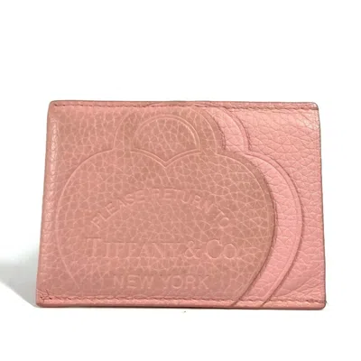 Pre-owned Tiffany & Co Leather Business Card Case () In Pink