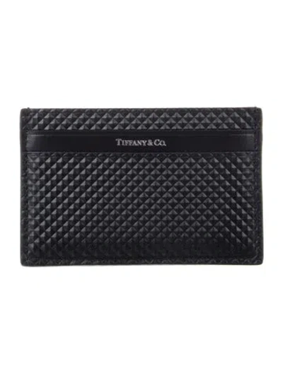 Pre-owned Tiffany & Co Leather Card Holder In Black