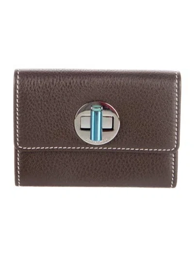 Pre-owned Tiffany & Co Leather Card Holder In Black/brown