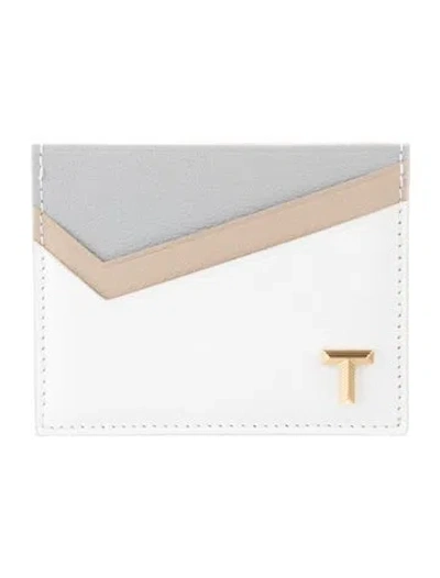 Pre-owned Tiffany & Co Leather Card Holder W/ Tags In White