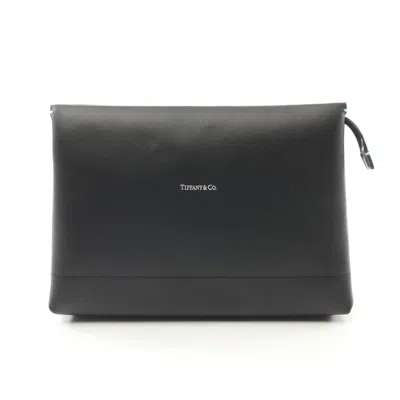 Pre-owned Tiffany & Co Leather Clutch Bag Pouch () In Black