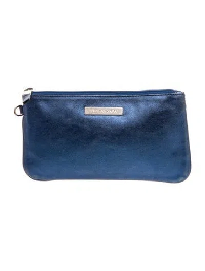 Pre-owned Tiffany & Co Leather Clutch In Blue