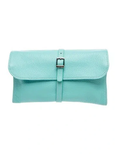Pre-owned Tiffany & Co Leather Clutch In Blue