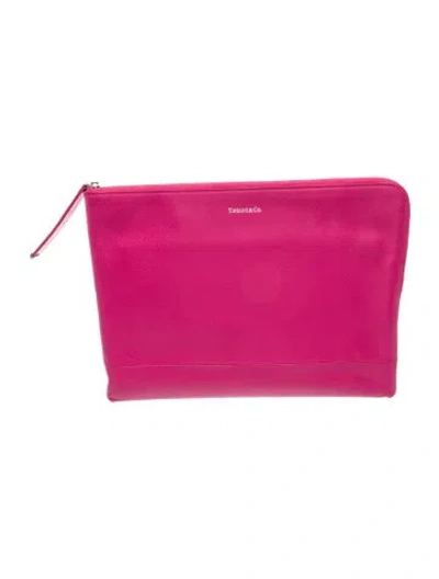 Pre-owned Tiffany & Co Leather Clutch In Pink
