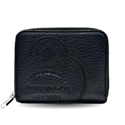 Pre-owned Tiffany & Co Leather Coin Purse/coin Case () In Black