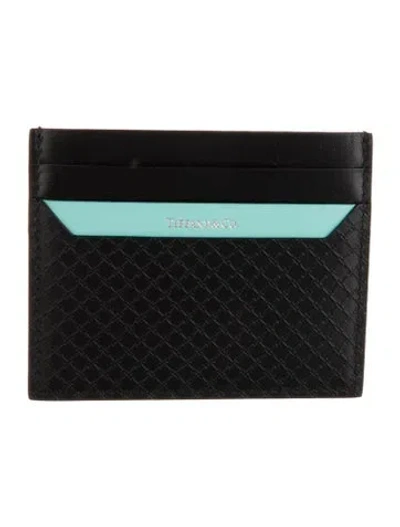 Pre-owned Tiffany & Co Leather Colorblock Pattern Card Holder In Multi