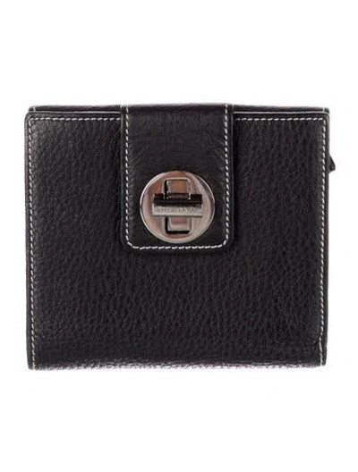 Pre-owned Tiffany & Co Leather Compact Wallet In Black
