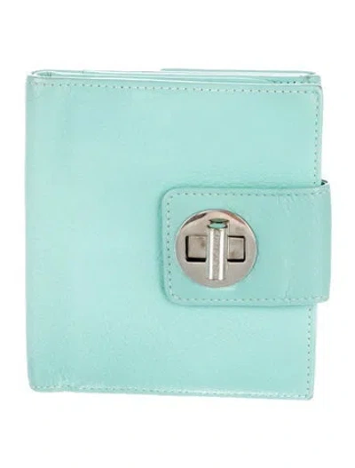Pre-owned Tiffany & Co Leather Compact Wallet In Blue