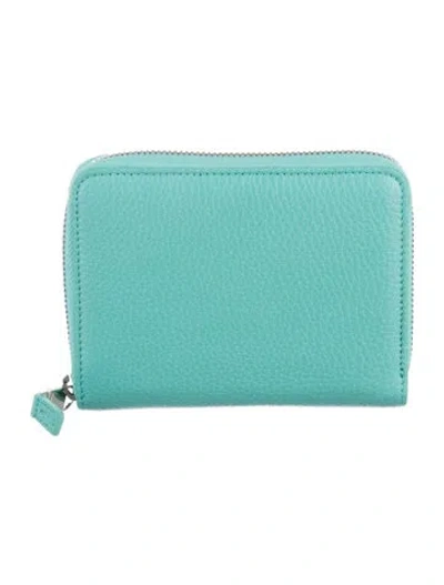 Pre-owned Tiffany & Co Leather Compact Wallet In Blue