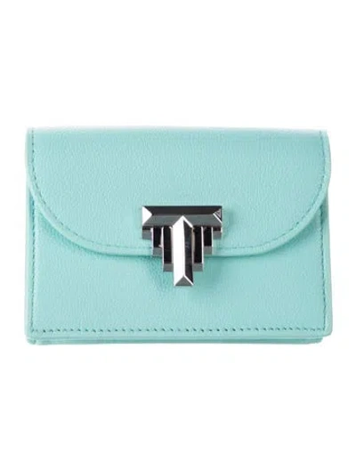 Pre-owned Tiffany & Co Leather Compact Wallet In Blue