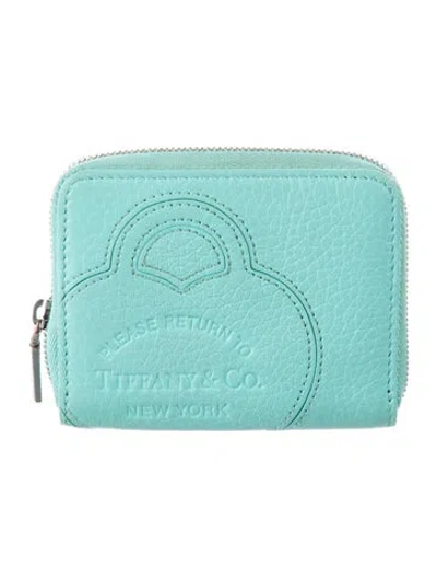 Pre-owned Tiffany & Co Leather Compact Wallet In Blue
