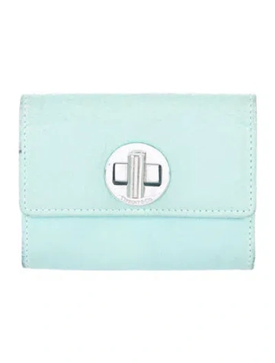Pre-owned Tiffany & Co Leather Compact Wallet In Blue