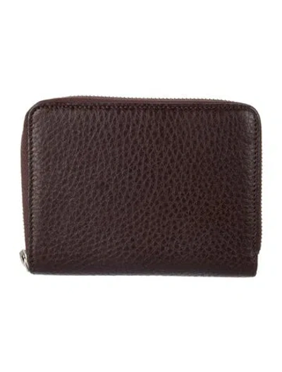 Pre-owned Tiffany & Co Leather Compact Wallet In Brown