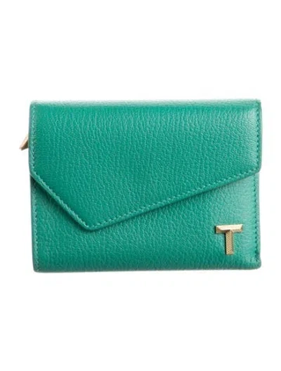Pre-owned Tiffany & Co Leather Compact Wallet In Green