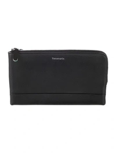 Pre-owned Tiffany & Co Leather Continental Wallet In Black