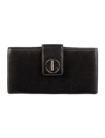 Pre-owned Tiffany & Co Leather Continental Wallet In Black