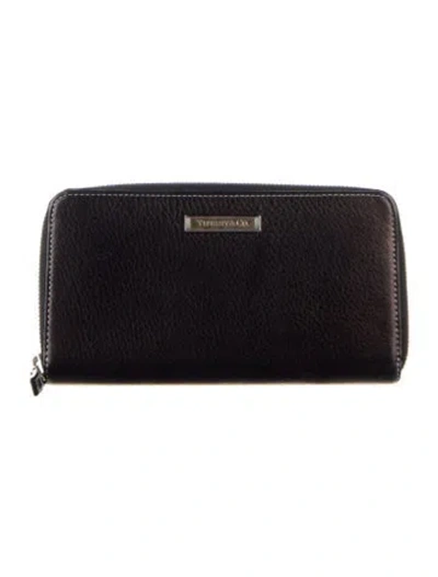 Pre-owned Tiffany & Co Leather Continental Wallet In Black