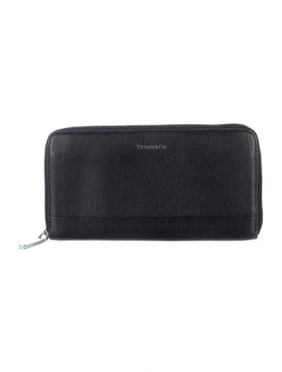 Pre-owned Tiffany & Co Leather Continental Wallet In Black